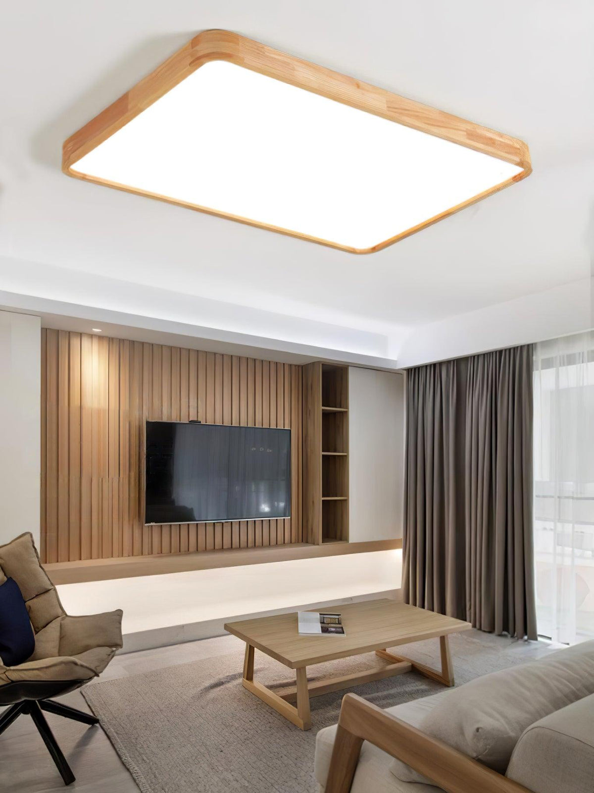 Aldalaya geometrisk LED-loftlampe i træ