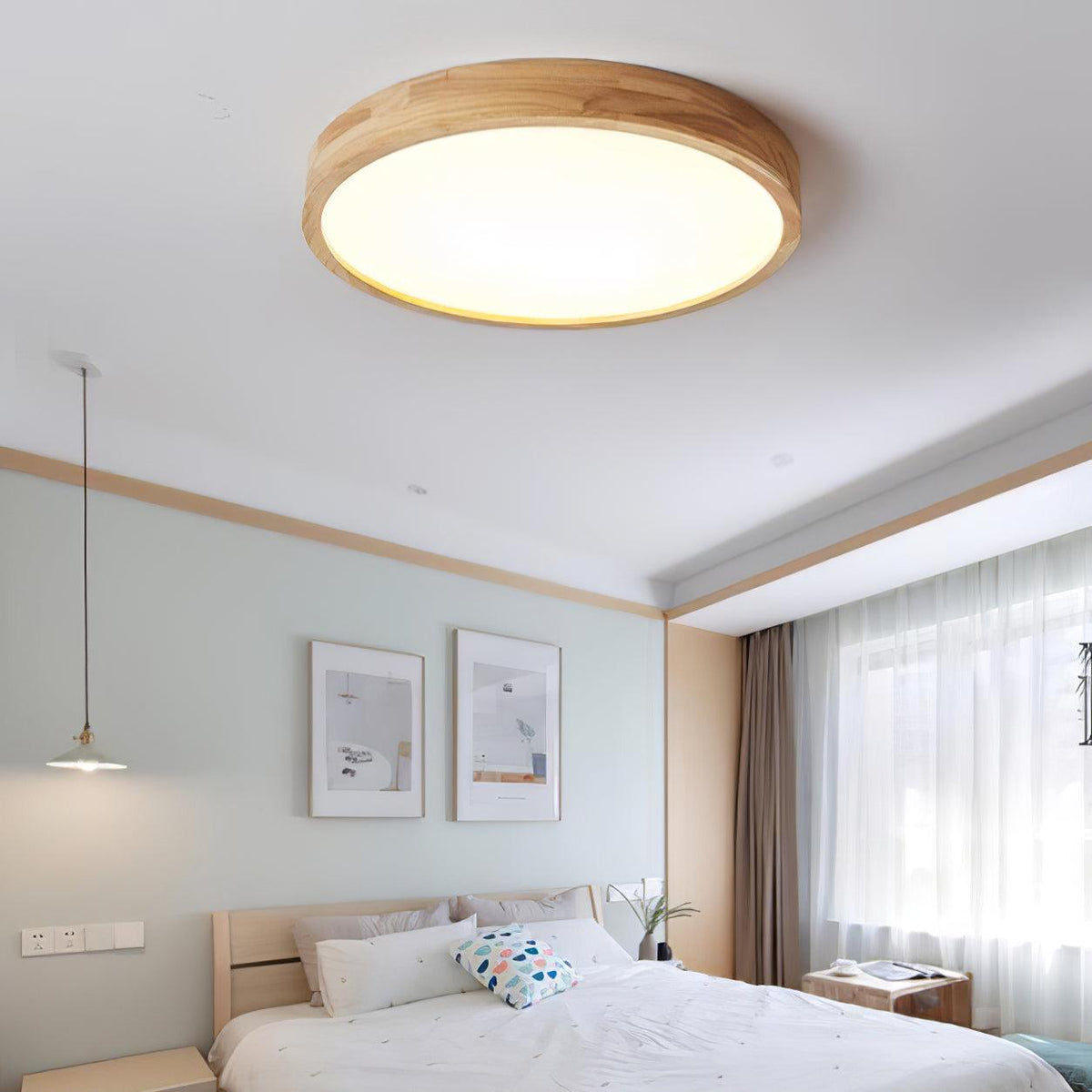 Hano geometrisk loftslampe i træ