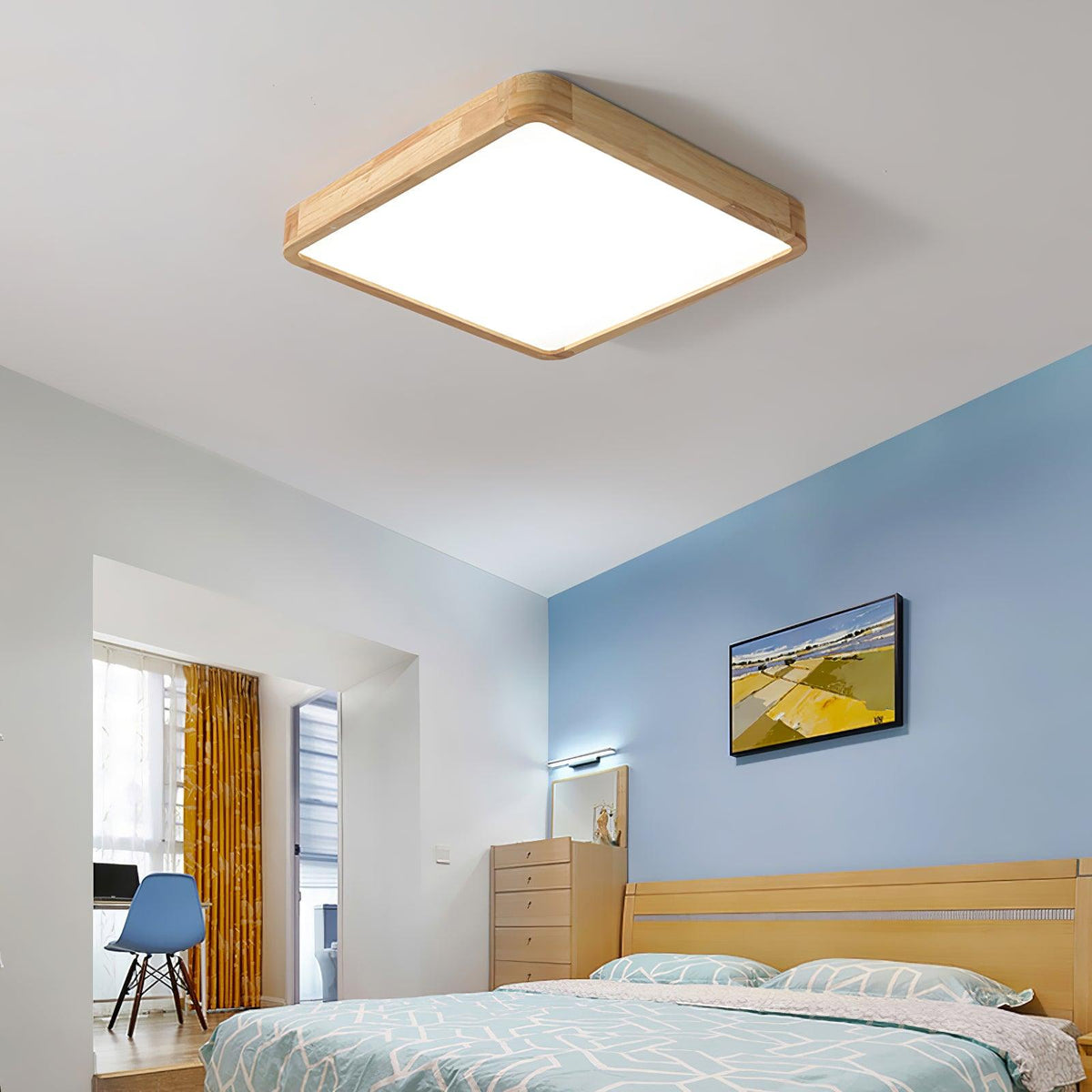 Hano geometrisk loftslampe i træ