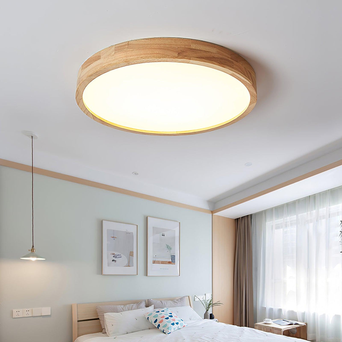 Hano geometrisk loftslampe i træ