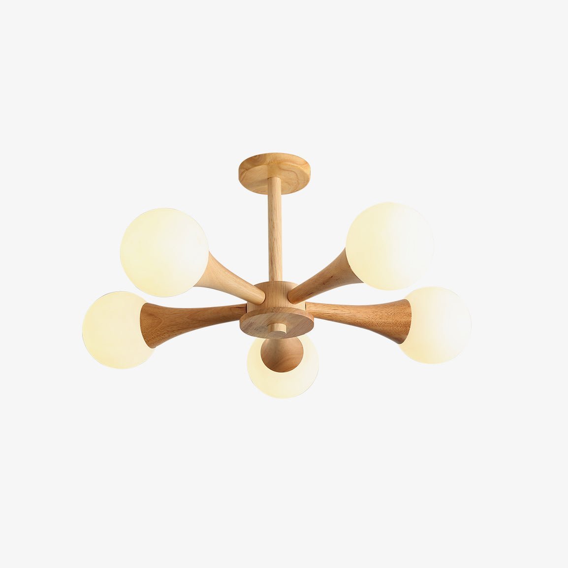 Lustre retro Drae com globo de madeira