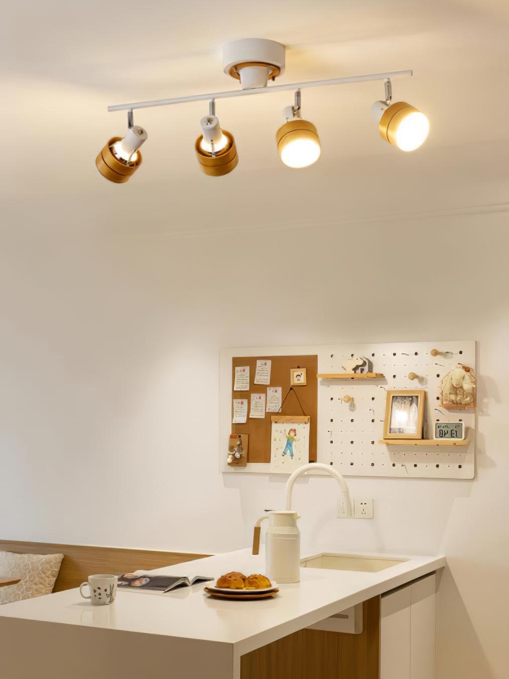 Elsorila elegant justerbar spot-loftlampe i træ