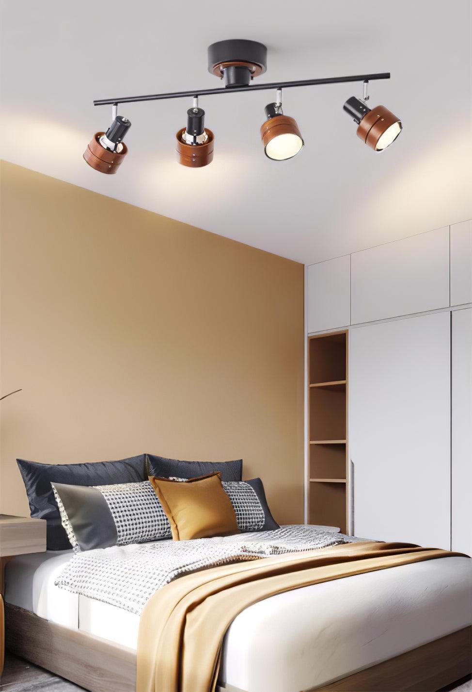 Elsorila elegant justerbar spot-loftlampe i træ