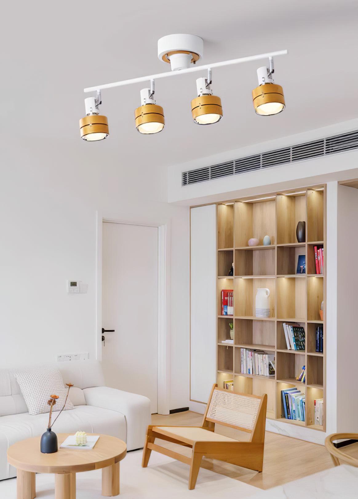 Elsorila elegant justerbar spot-loftlampe i træ