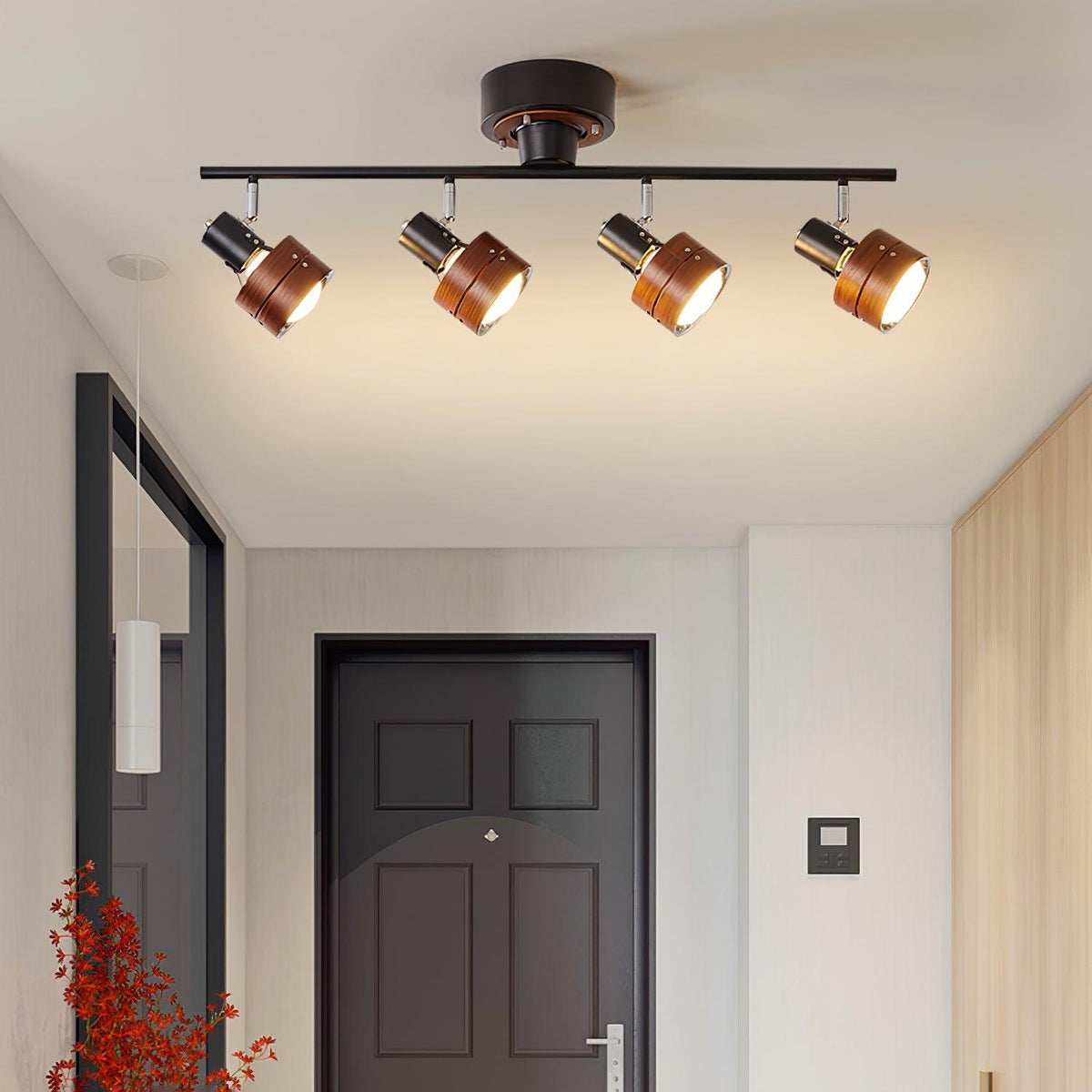 Elsorila elegant justerbar spot-loftlampe i træ