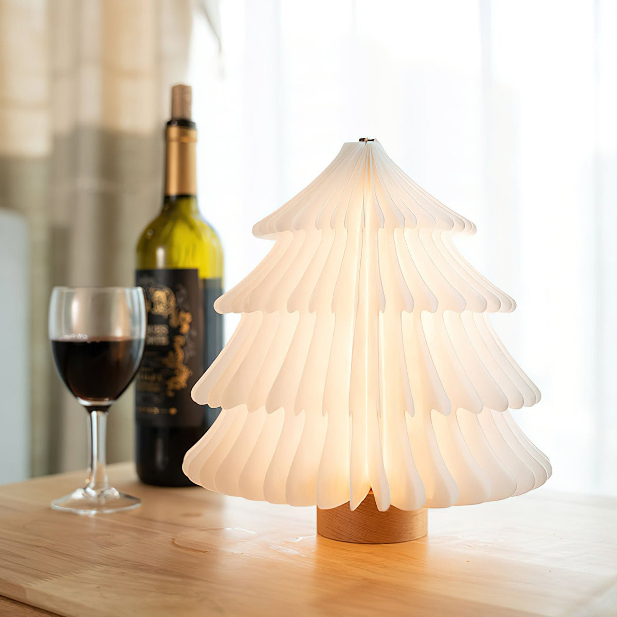 Sammenklappelig juletræs-bordlampe