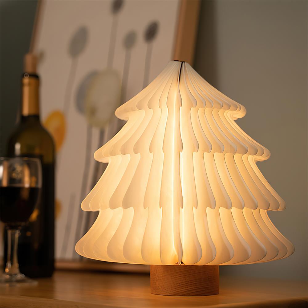 Sammenklappelig juletræs-bordlampe