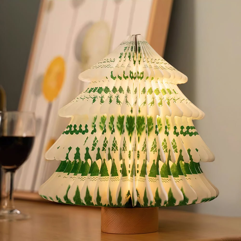Sammenklappelig juletræs-bordlampe