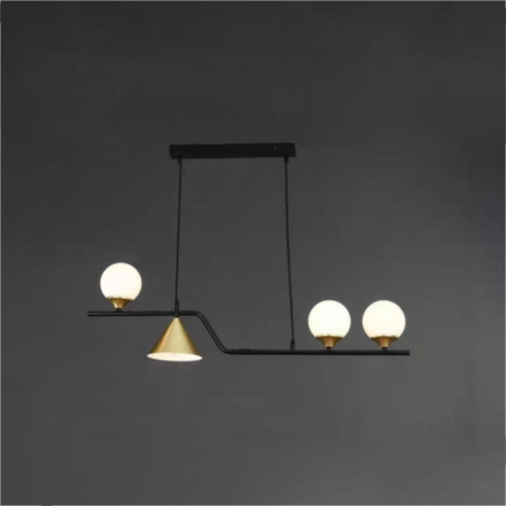 Arisha Modern LED-riippuvalaisin, mustaa/kullanväristä lasia, olohuoneeseen/makuuhuoneeseen