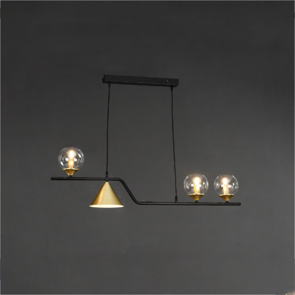 Arisha Modern LED-riippuvalaisin, mustaa/kullanväristä lasia, olohuoneeseen/makuuhuoneeseen