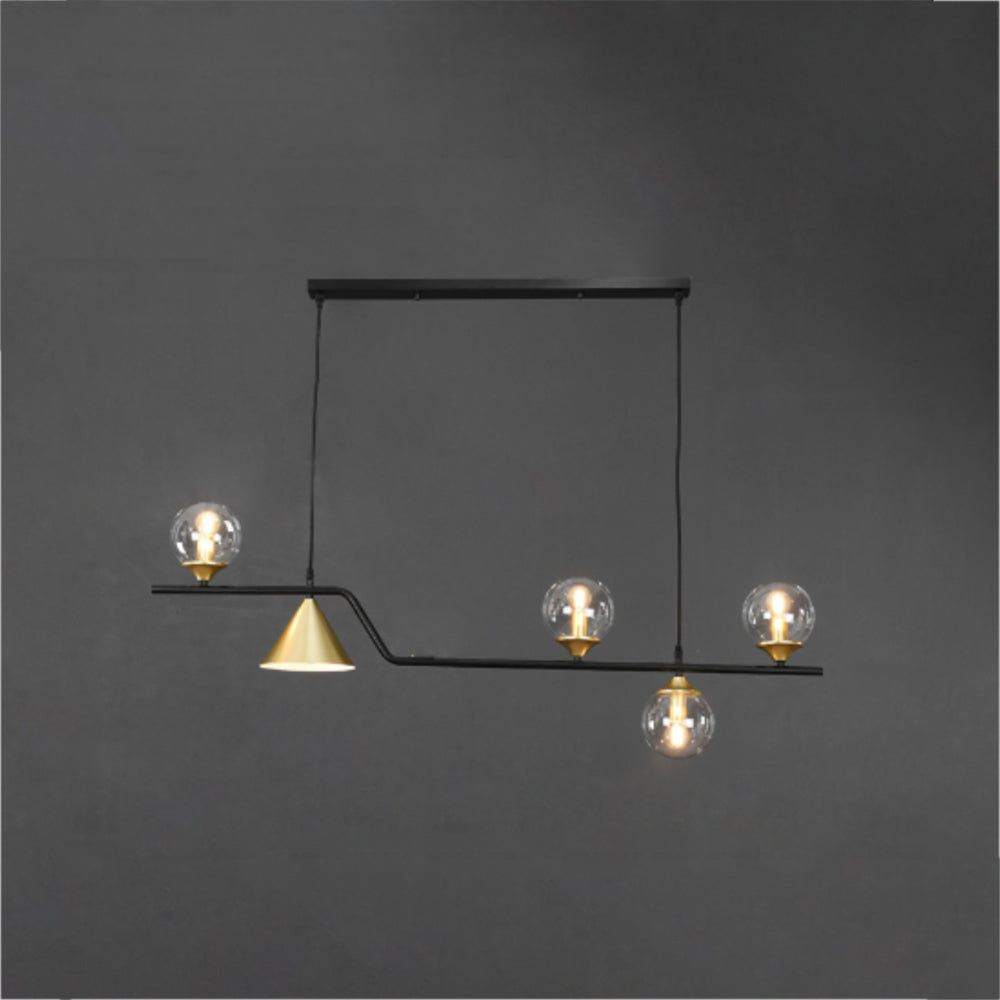 Arisha Modern LED-riippuvalaisin, mustaa/kullanväristä lasia, olohuoneeseen/makuuhuoneeseen