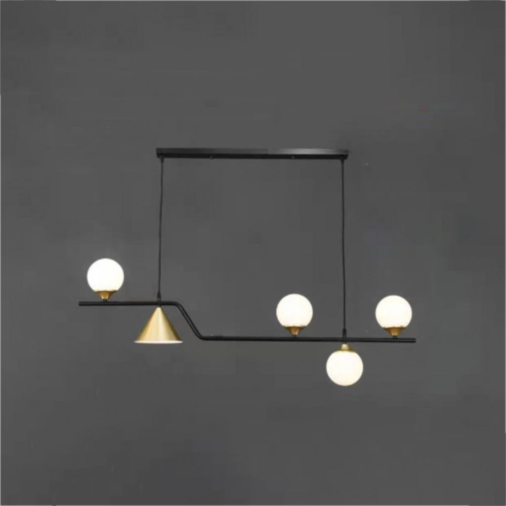Arisha Modern LED-riippuvalaisin, mustaa/kullanväristä lasia, olohuoneeseen/makuuhuoneeseen