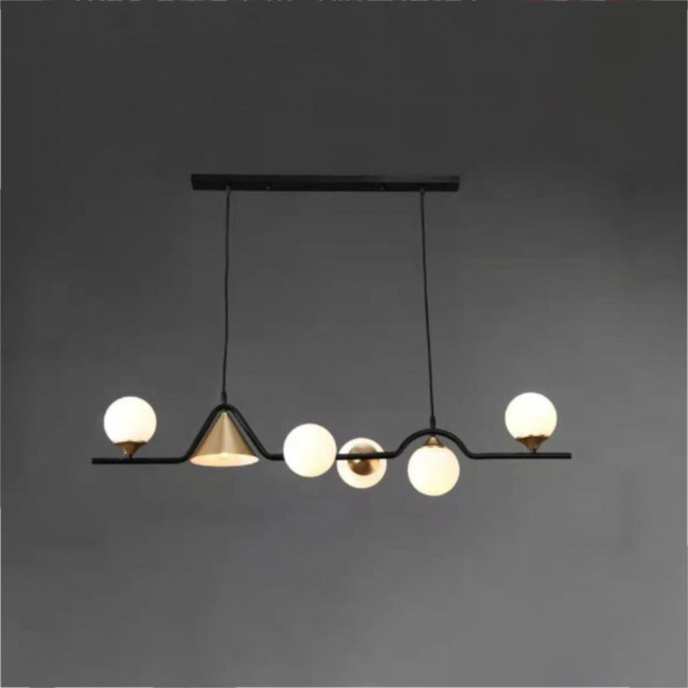 Arisha Modern LED-riippuvalaisin, mustaa/kullanväristä lasia, olohuoneeseen/makuuhuoneeseen