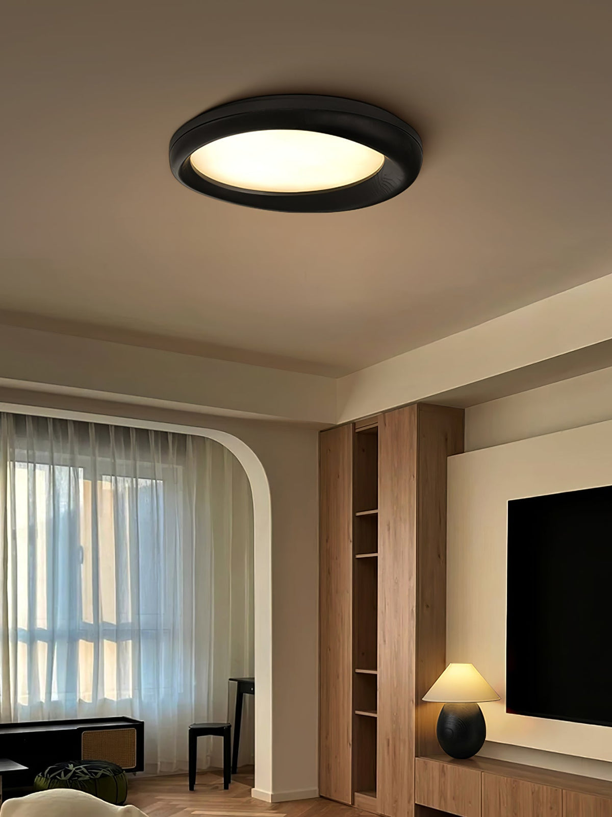 Eurtheara organisk loftslampe i træ og glas