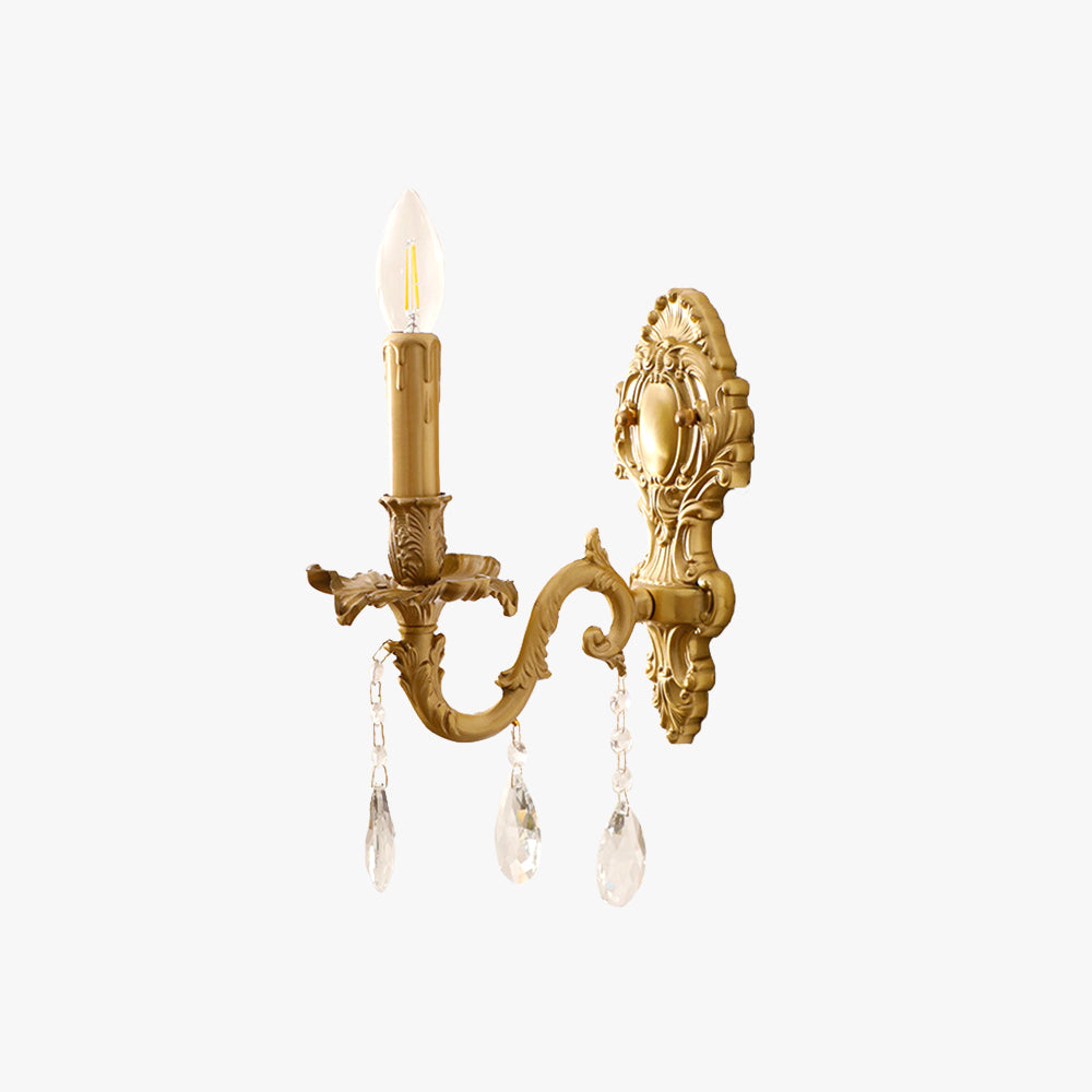 Silva vintage-tyylinen ylellinen LED-sisäseinävalaisin, metallia ja kristallia, olohuoneeseen/käytävälle