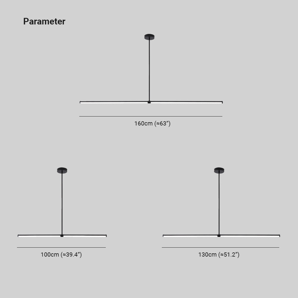 Arisha minimalistisk pendellampe, sort, moderne LED, spisestue og kontor