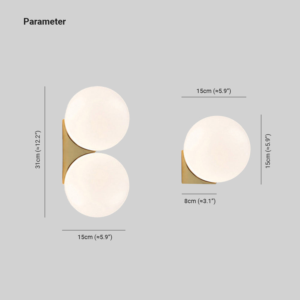 Valentina Indoor Wall Lamp Glass  Brass&White Living Room Bedroom