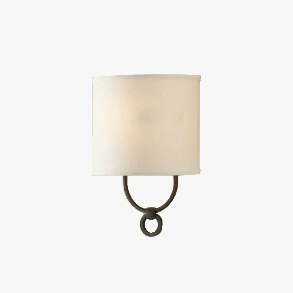 Silva modern cylindrisk vägglampa i metall och tyg för inomhusbruk, sovrum