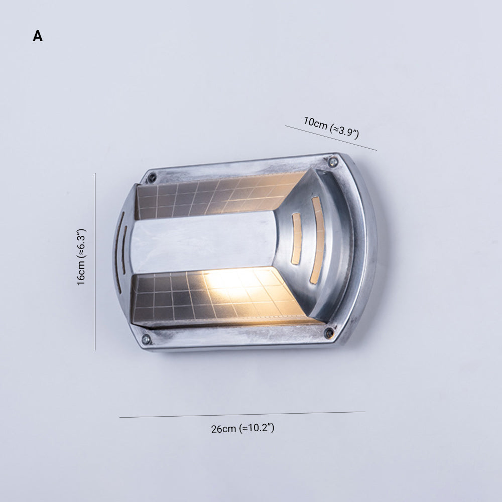Wyre-geometrinen moderni metallinen ja lasinen ulkoseinävalaisin