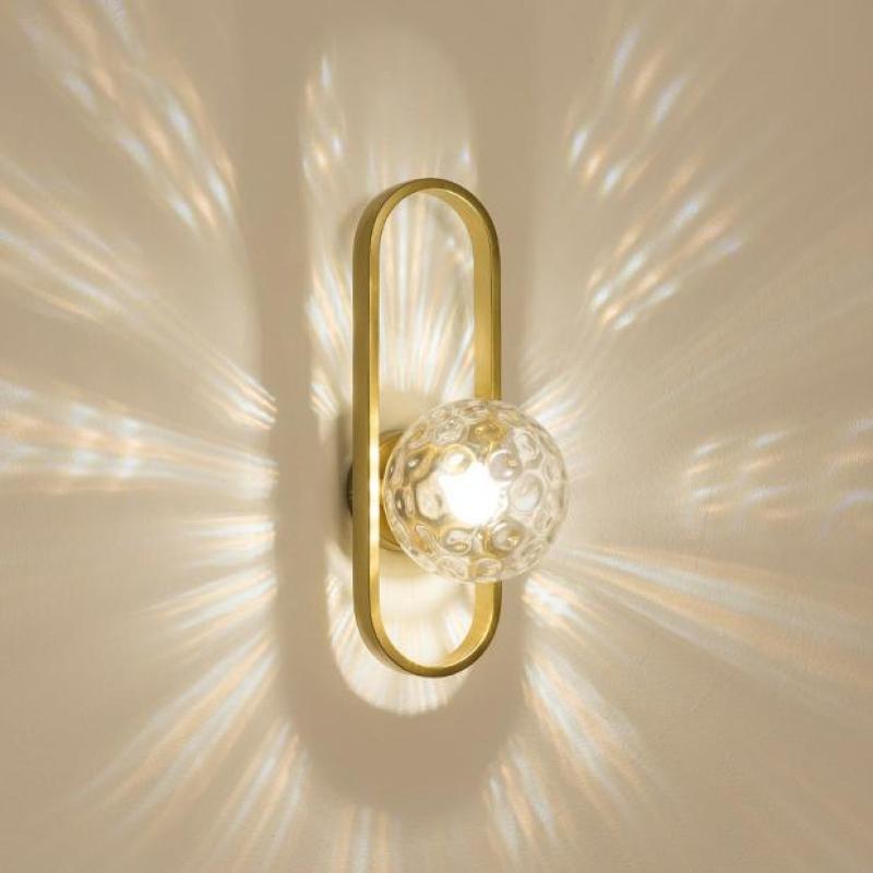 Valentina Modern Globe Bedside Wall Lamp Mount for Bedroom & Reading Room, Gold/Black