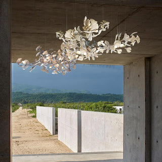 Olivia Design Ginkgo Blad Metall Keramisk LED Ljuskrona Vardagsrum Sovrum