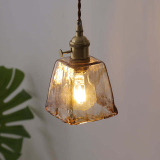Levy Retro Liten LED Pendellampa Guld Glas Badrum Vardagsrum