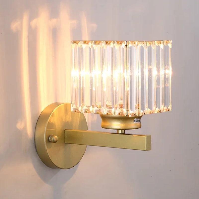 Arisha moderne LED-krystalvæglampe, firkantet/rund