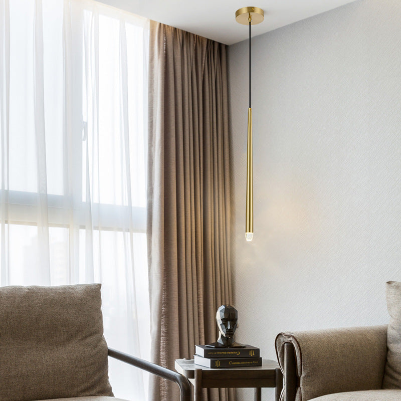 Arisha modern linjär pendellampa, guld, vardagsrum