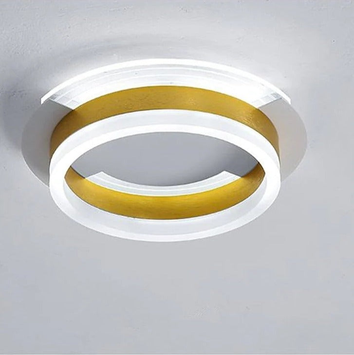 Arisha moderne enkel guldfarvet loftslampe, firkantet/rund