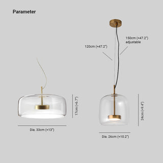 Hailie Morden Metal/Glas Pendellampor, Klar/Rökt/Bärnsten
