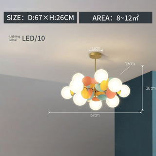 Jevon Ljuskrona Köksö Glas Klot LED Sovrum/Vardagsrum
