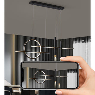 Madina Modern Pendellampa Svart/Guld LED Design Vardagsrum