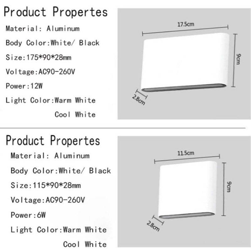 Orix Modern Rectagulart Waterproof Outdoor Wall Lamp, Black/White