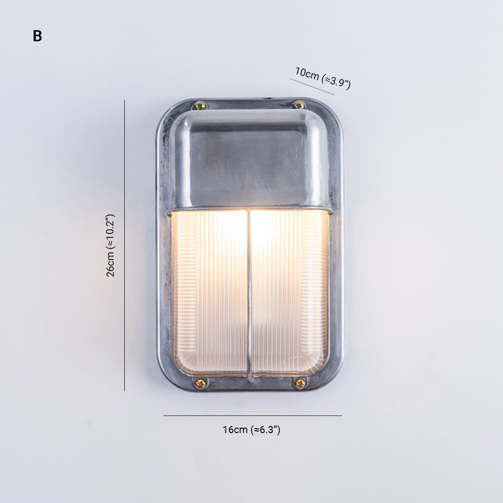 Wyre-geometrinen moderni metallinen ja lasinen ulkoseinävalaisin