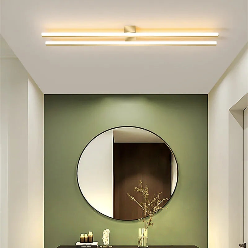 Arisha Modern Minimaliste Flush Mount Ceiling Light, Double-Linear