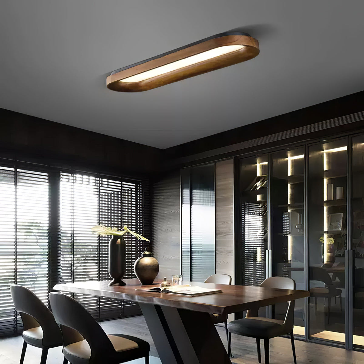 Zatalel moderne minimalistisk loftlampe med flydende sky i træ