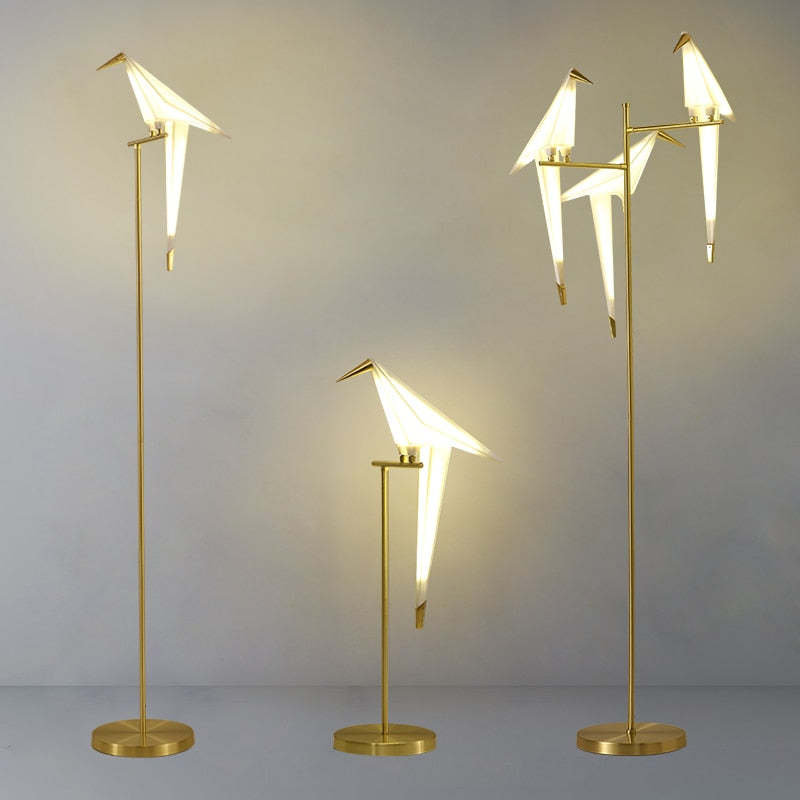 Clifford nordisk fuglebordslampe/gulvlampe, guld, 1/2/3 lyskilder