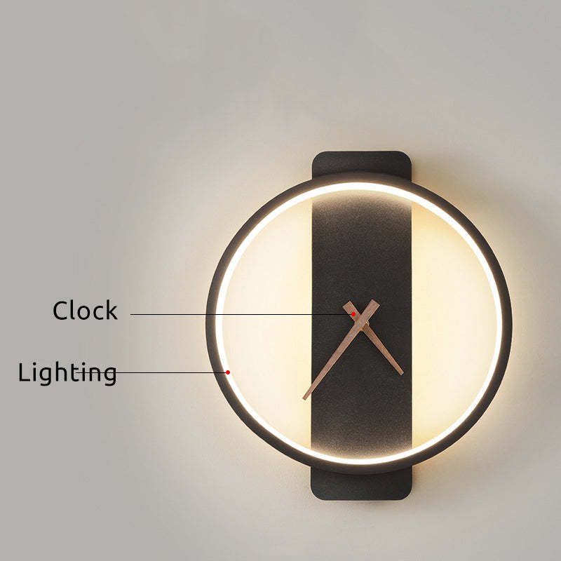 Valentina Arisha Square Clock Metal & Wall Lamp, Gold