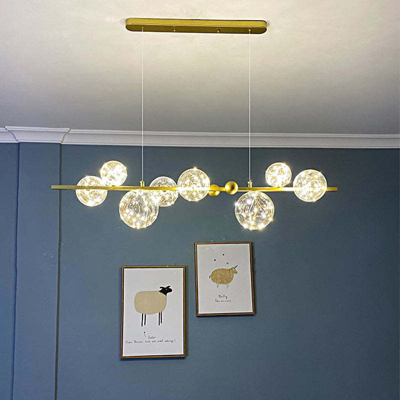 Valentina – art déco-hengiljós með lýsandi kúlum úr gleri