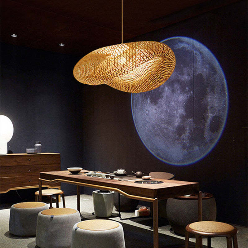 Veltrix Pendant Light Natural Kitchen Island Bamboo