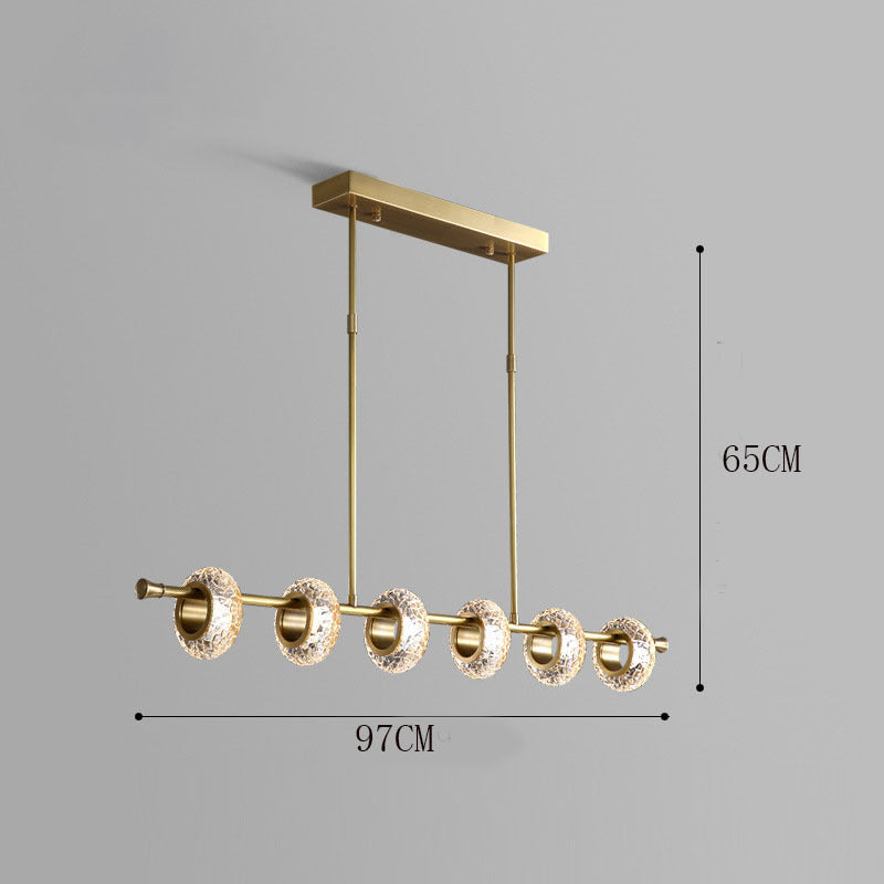 Kristy moderne luksuriøs pendellampe i metal/glas, guld