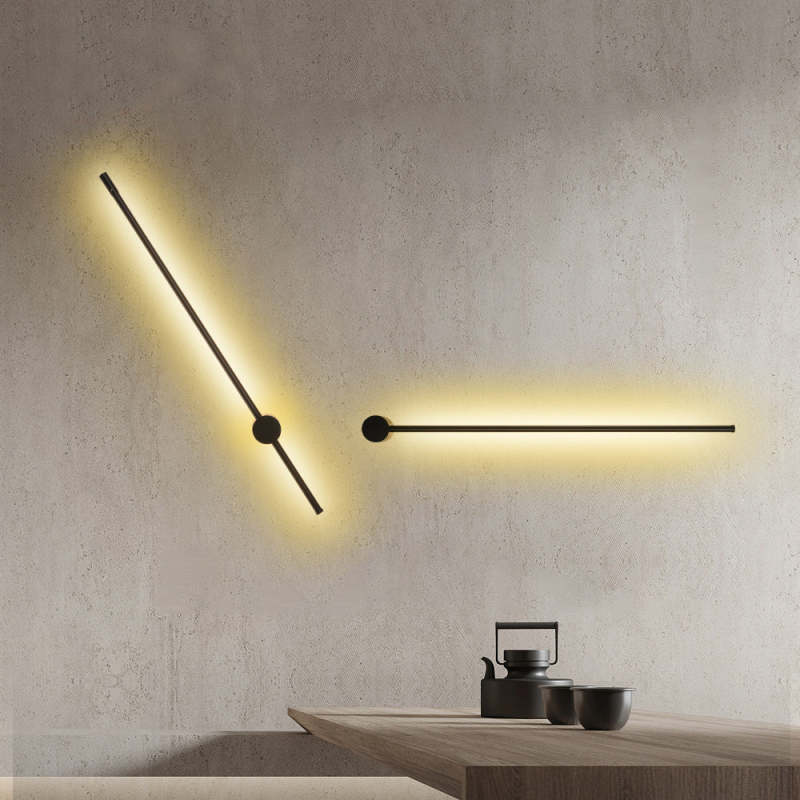 Arisha nútímalegur mínímalískur LED-leslampi á vegg, svartur