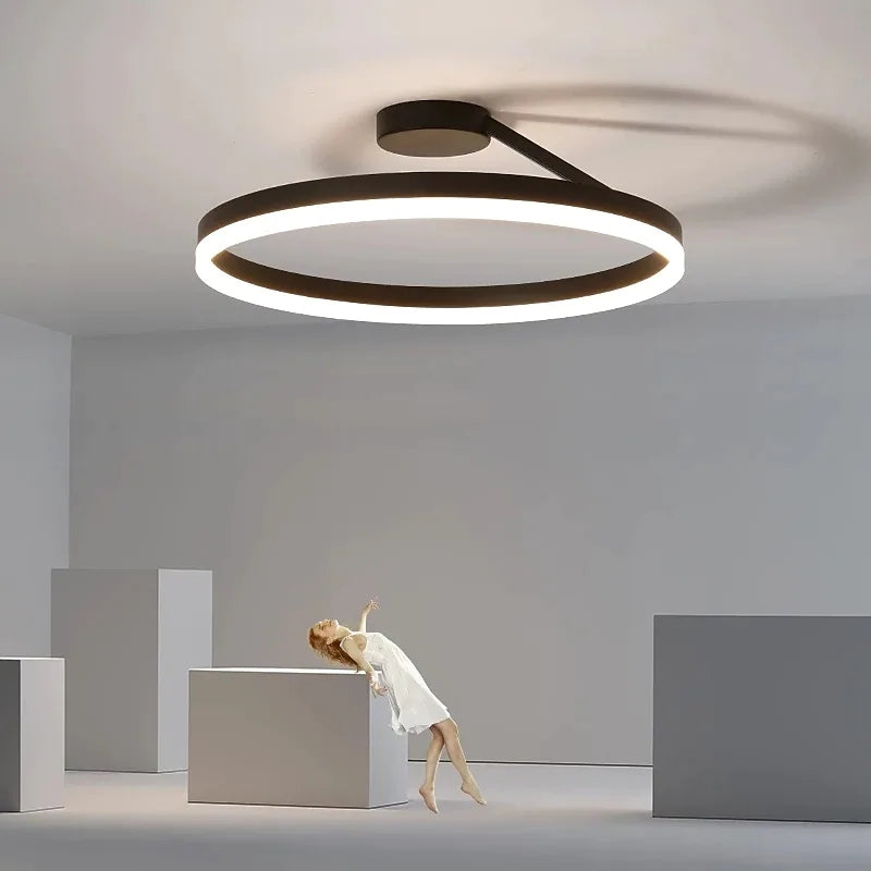 Solinor modern rund utanpåliggande taklampa, svart/vit