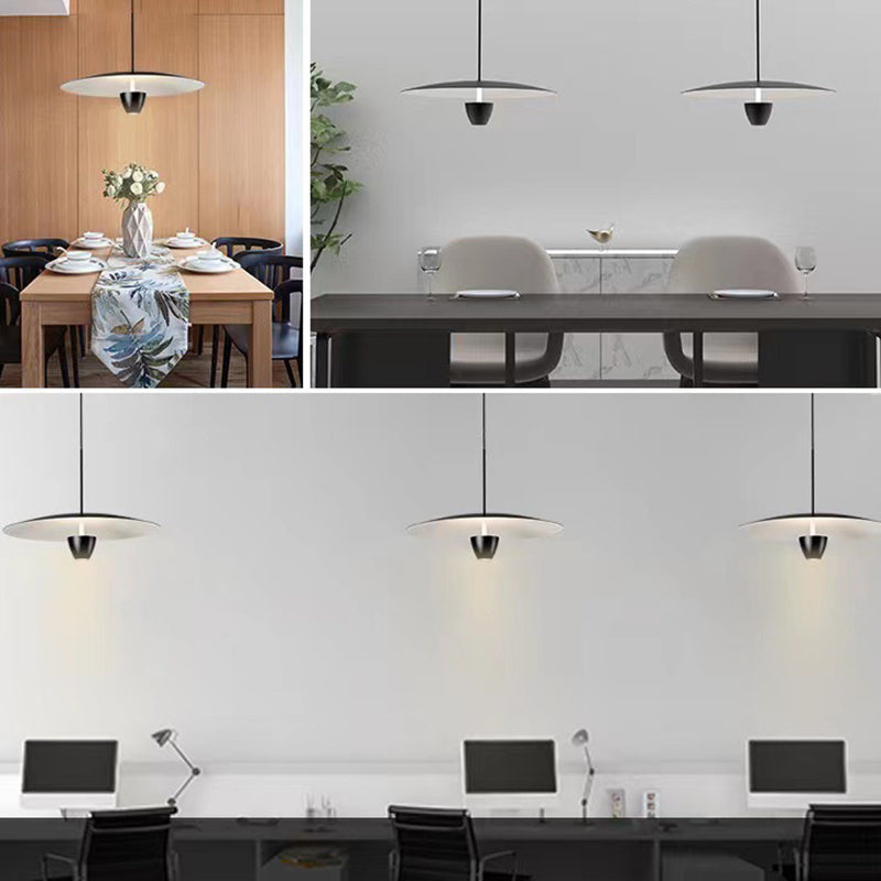 Arisha modern nordisk klusterpendellampa, svart, hattformad