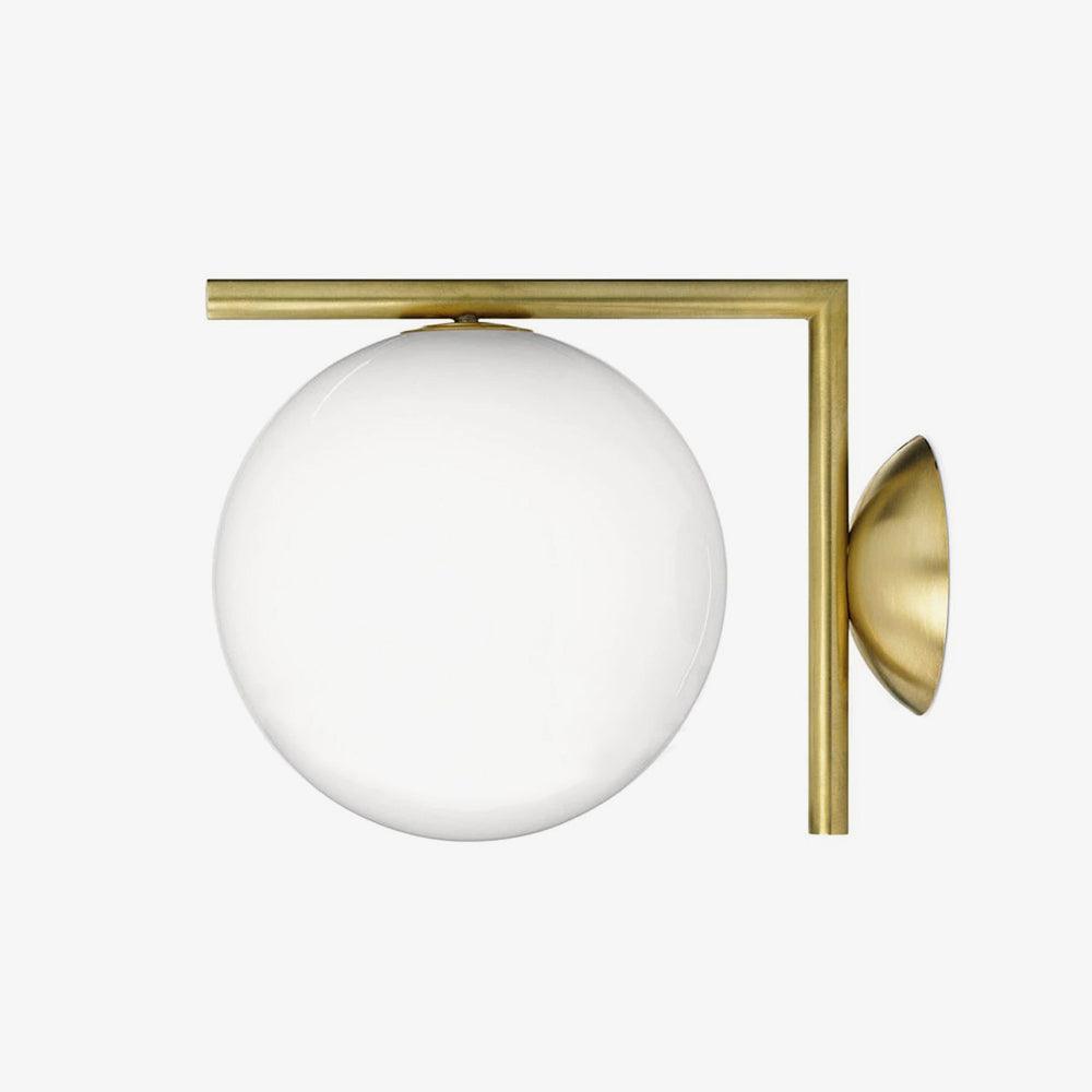 Candeeiro de parede Joanna moderno, minimalista, em vidro opalino soprado