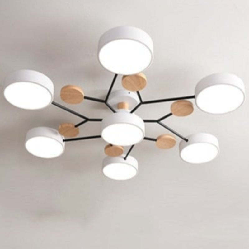 Arisha Ceiling Light, Wood Round for Living Room