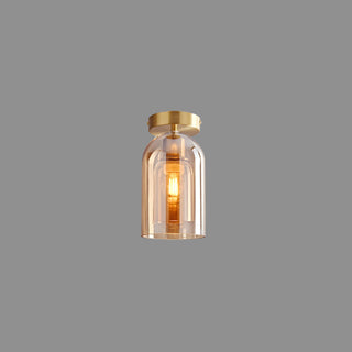 Sanna Liten Pendellampor/Taklampor Konjak/Grå Glas Vardagsrum