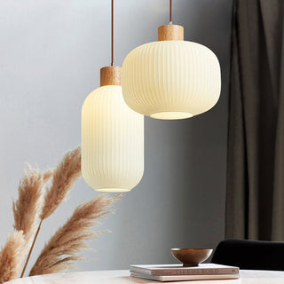 Ozawa Modern Vit Pendellampa Glas LED Trä Vardagsrum/Matsal