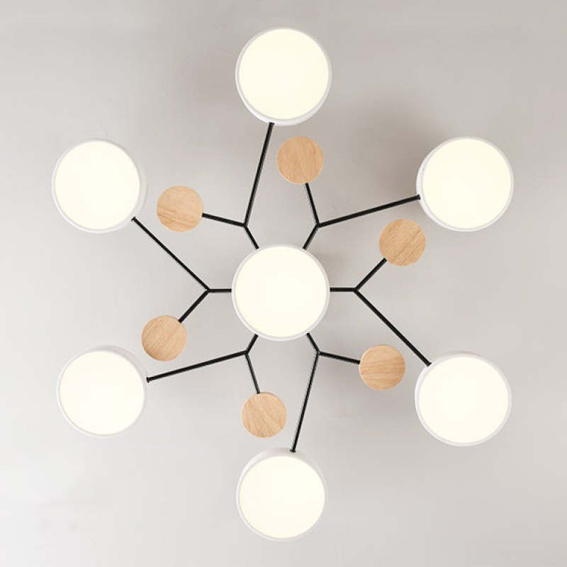 Arisha Ceiling Light, Wood Round for Living Room