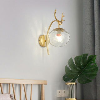 Valentina Design Deer Beside Vägglampa Svart/Guld Metall Vardagsrum